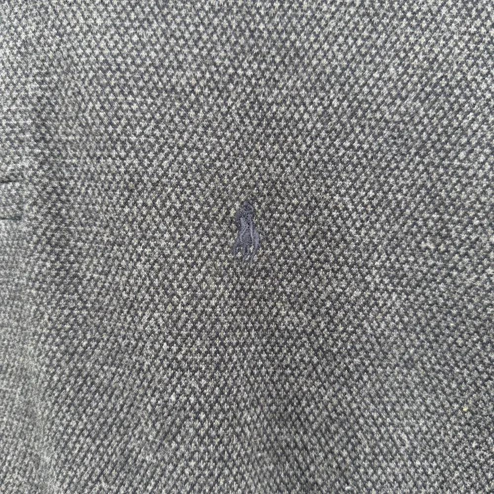 Polo Ralph Lauren Mens Long‎ Sleeve Polo Shirt Gray Textured Knit Size XL
